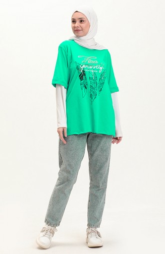 Printed T-shirt 2003-02 Green 2003-02