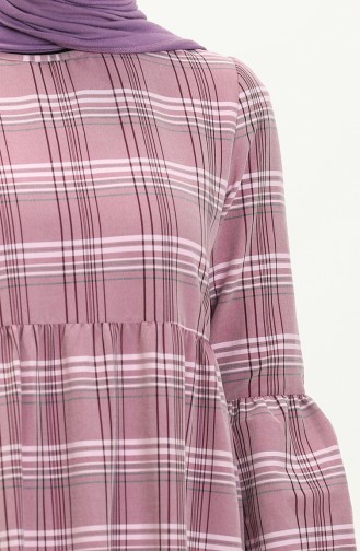 Plaid Ruffled Dress 1863-01 Lilac 1863-01