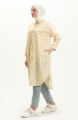 Striped Linen Tunic 24Y8866-04 Yellow 24Y8866-04