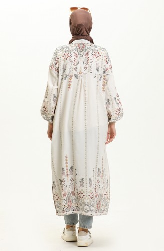 Printed Linen Long Tunic 24Y8977-02 Beige Tan 24Y8977-02
