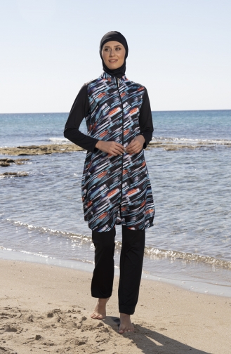 Black Swimsuit Hijab 23931-01