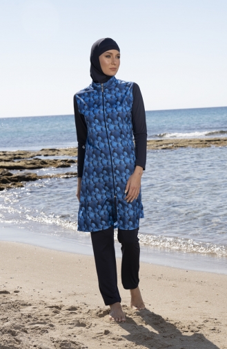 Blau Hijab Badeanzug 23934-01