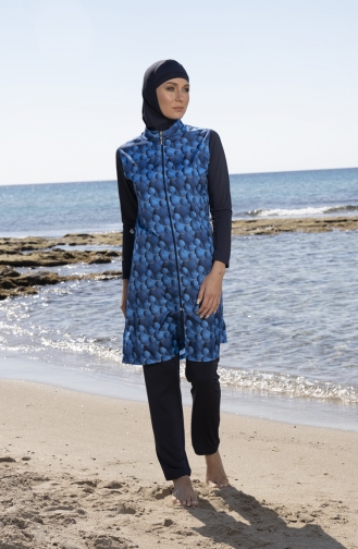 Maillot de Bain Hijab Bleu 23934-01