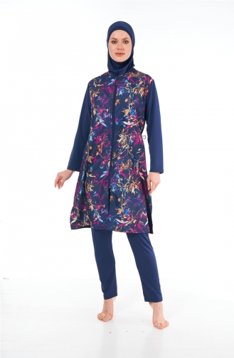 Maillot de Bain Hijab Bleu Marine 23939-01