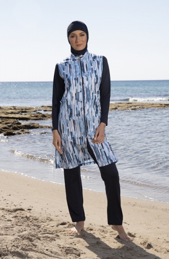 Maillot de Bain Hijab Bleu 23940-01