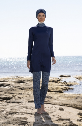 Navy Blue Modest Swimwear 23911-01