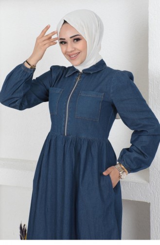 Dunkelblau Hijab Kleider 14464