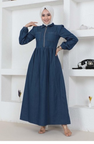 Dunkelblau Hijab Kleider 14464