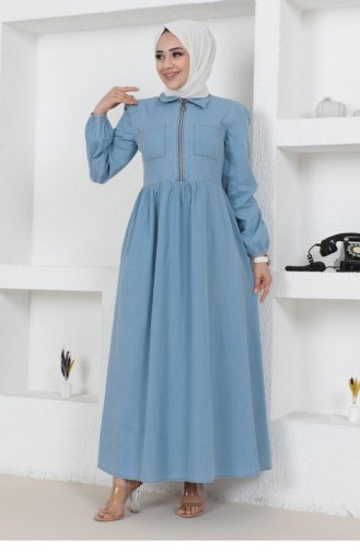 Hellblau Hijab Kleider 14465
