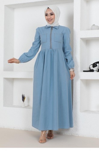 Hellblau Hijab Kleider 14465