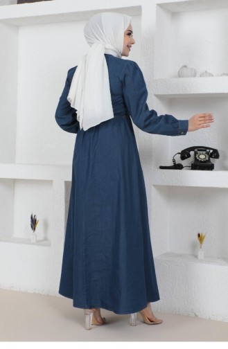 Dark Blue Hijab Dress 14466
