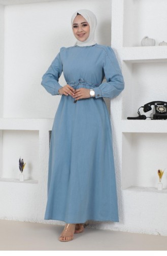 Hellblau Hijab Kleider 14467