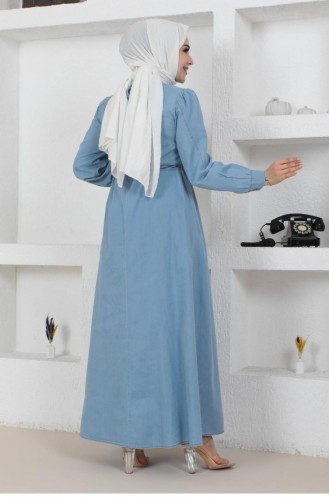 Hellblau Hijab Kleider 14467