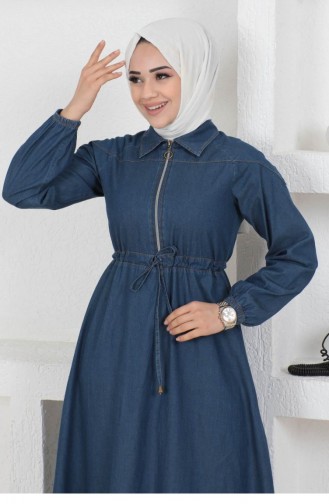 Dunkelblau Hijab Kleider 14468