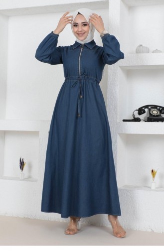Dark Blue Hijab Dress 14468
