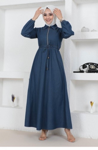 Dunkelblau Hijab Kleider 14468