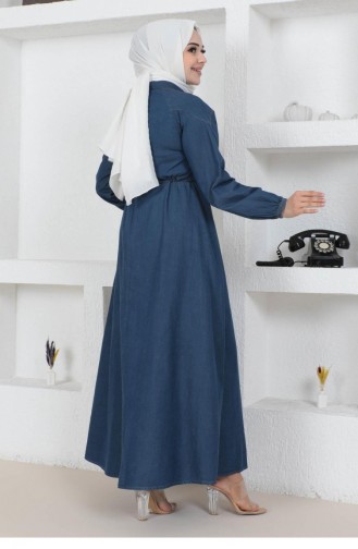 Dunkelblau Hijab Kleider 14468