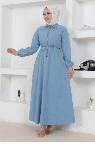 Hellblau Hijab Kleider 14469