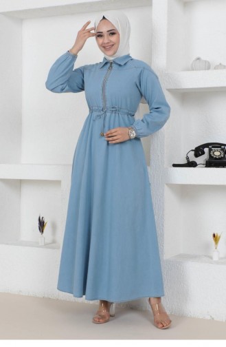 Hellblau Hijab Kleider 14469