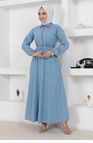 Hellblau Hijab Kleider 14469
