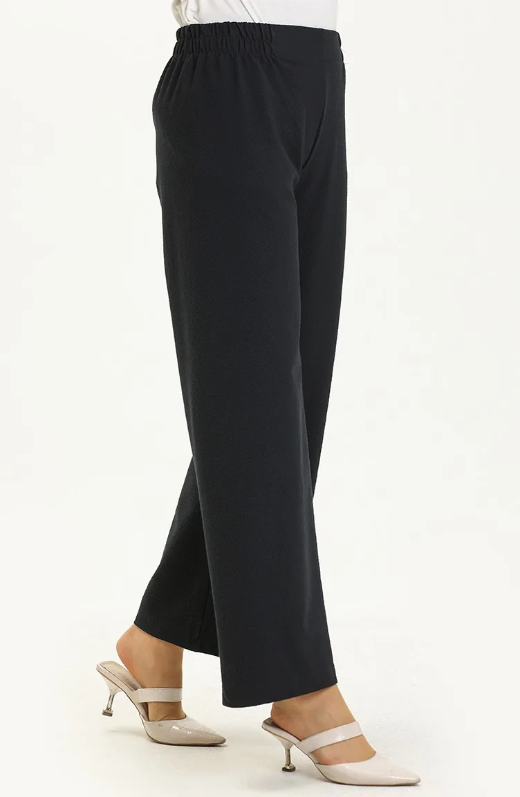Pantalon Large à Taille Élastique 2951A-03 Bleu Marine 2951A-03