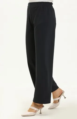 Pantalon Large à Taille Élastique 2951A-03 Bleu Marine 2951A-03