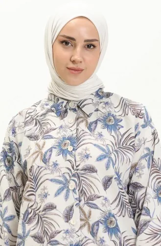 طقم كتان تونيك وبنطال 24Y8972-01 لون ليلكي 24Y8972-01