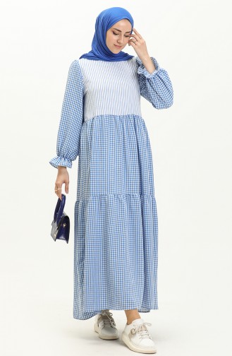 Plaid Dress 24Y8964-01 Saxe 24Y8964-01