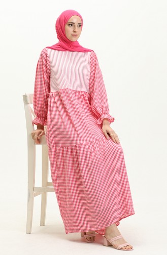 Plaid Dress 24Y8964-03 Fuchsia 24Y8964-03