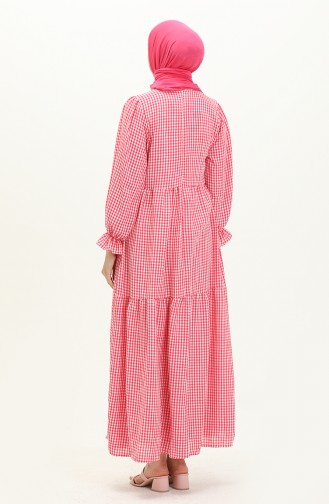 Plaid Dress 24Y8964-03 Fuchsia 24Y8964-03