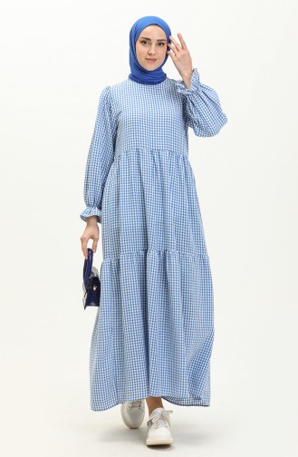 Plaid Dress 24Y8964A-01 Saxe 24Y8964A-01