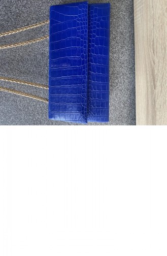 Deri Görünümlü Kroko Desenli Zincirli Çanta Saks