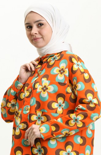 Orange Overhemdblouse 12008-02