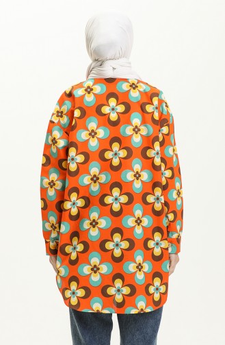 Orange Overhemdblouse 12008-02