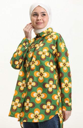 Green Overhemdblouse 12008-03