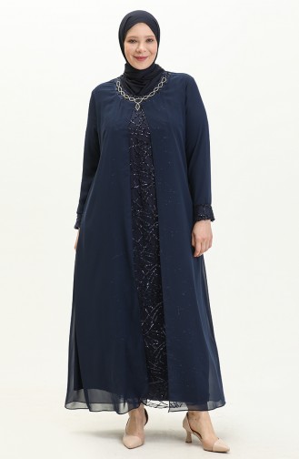 Habillé Hijab Bleu Marine 2218-02