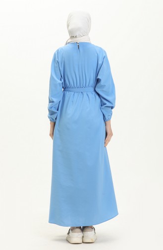 Blau Hijab Kleider 6608