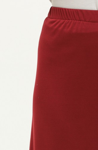 Elastic Waist Wide Leg Pants 1000-01 Claret Red 1000-01
