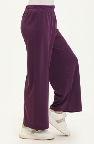 Elastic Waist Wide Leg Pants 1000-02 Purple 1000-02