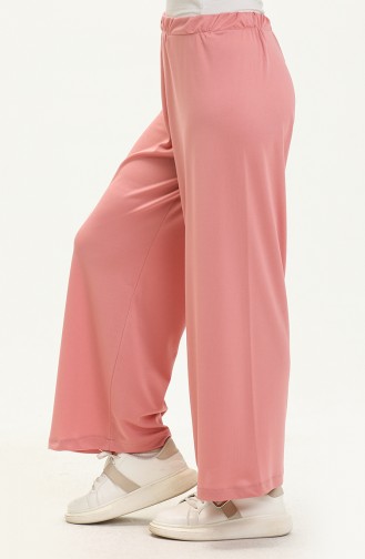 Elastic Waist Wide Leg Pants 1000-03 Dusty Rose 1000-03