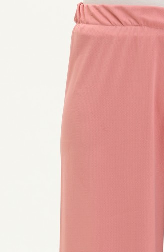 Beli Lastikli Bol Paça Pantolon 1000-03 Gül Kurusu