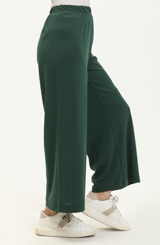 Elastic Waist Wide Leg Pants 1000-04 Emerald Green 1000-04