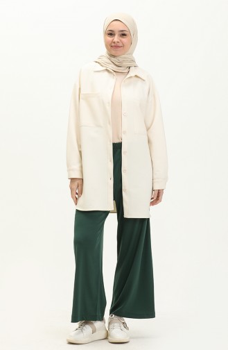 Elastic Waist Wide Leg Pants 1000-04 Emerald Green 1000-04