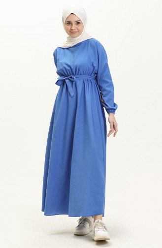 Saks-Blau Hijab Kleider 5430