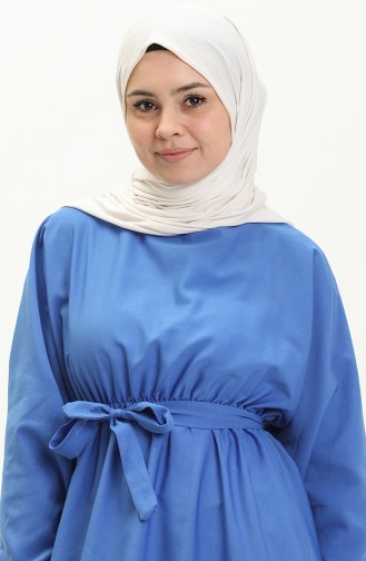 Saks-Blau Hijab Kleider 5430