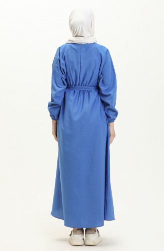Saks-Blau Hijab Kleider 5430