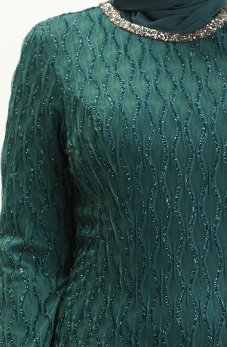 Robe de Soirée Pierre Grande Taille 2232-02 Vert Emeraude 2232-02