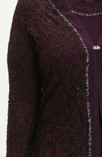 Ensemble de Soirée Deux Pièces Grande Taille 2306-03 Plum 2306-03