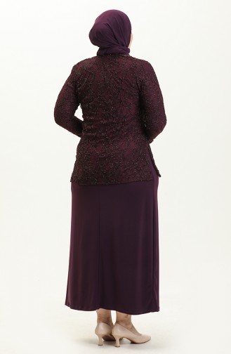 Ensemble de Soirée Deux Pièces Grande Taille 2306-03 Plum 2306-03