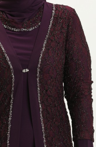 Ensemble de Soirée Deux Pièces Grande Taille 2315-02 Plum 2315-02